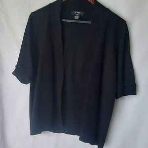 Verve black 1X short sleeve cardigan